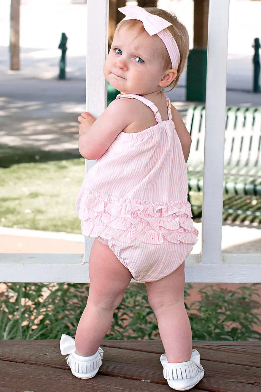 PINK BOW FRONT ROMPER