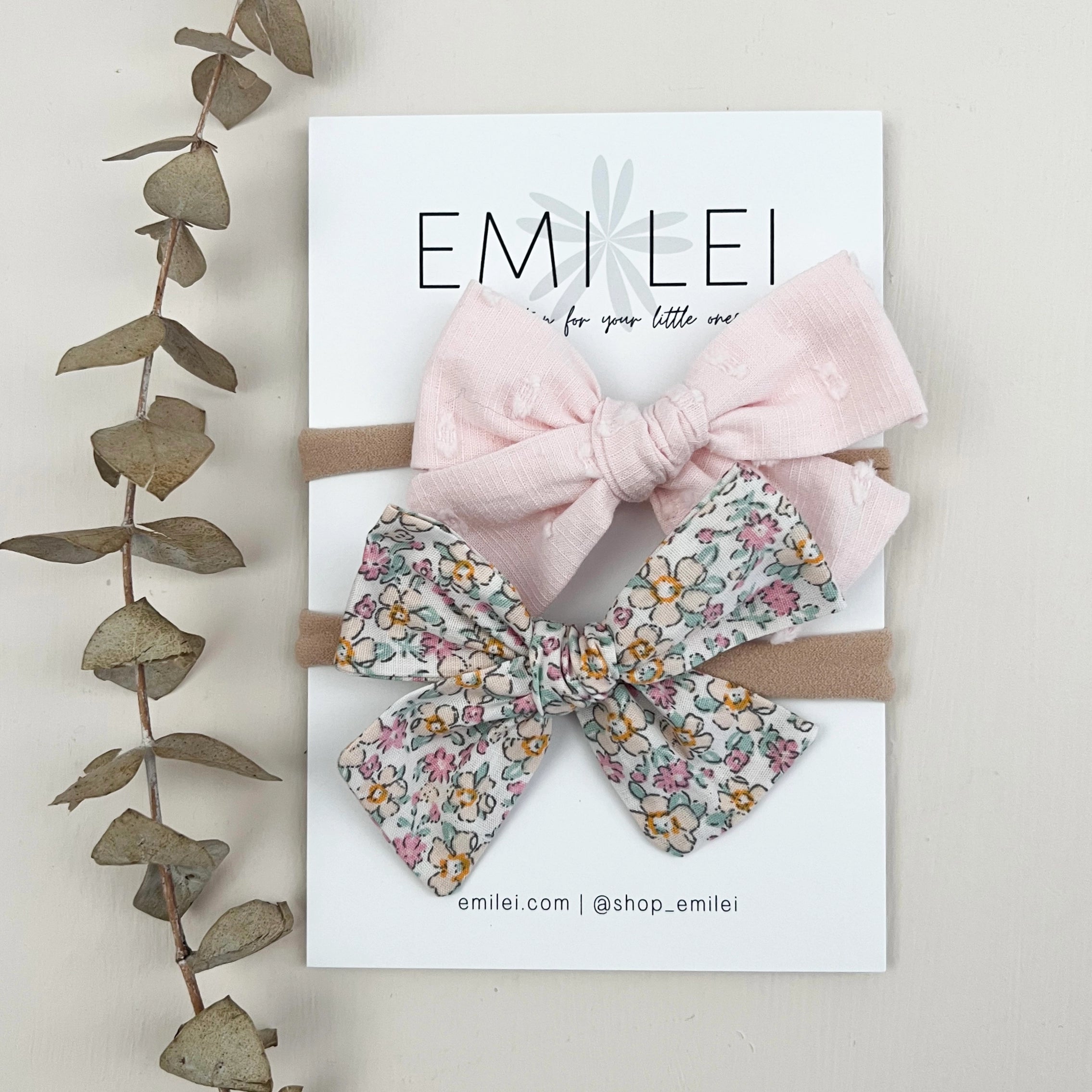 PASTEL FLORAL BOW HEADBAND SET