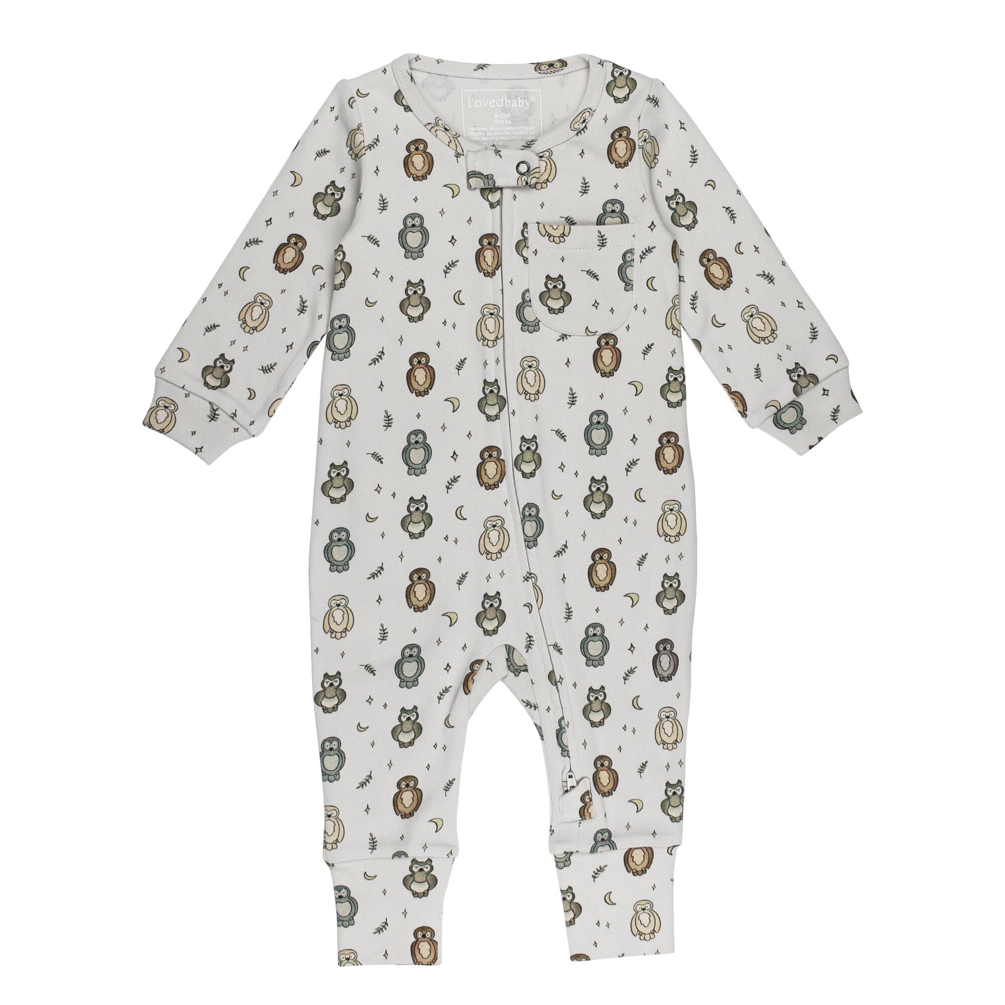 ORGANIC ZIPPER ROMPER - OWL HOO?