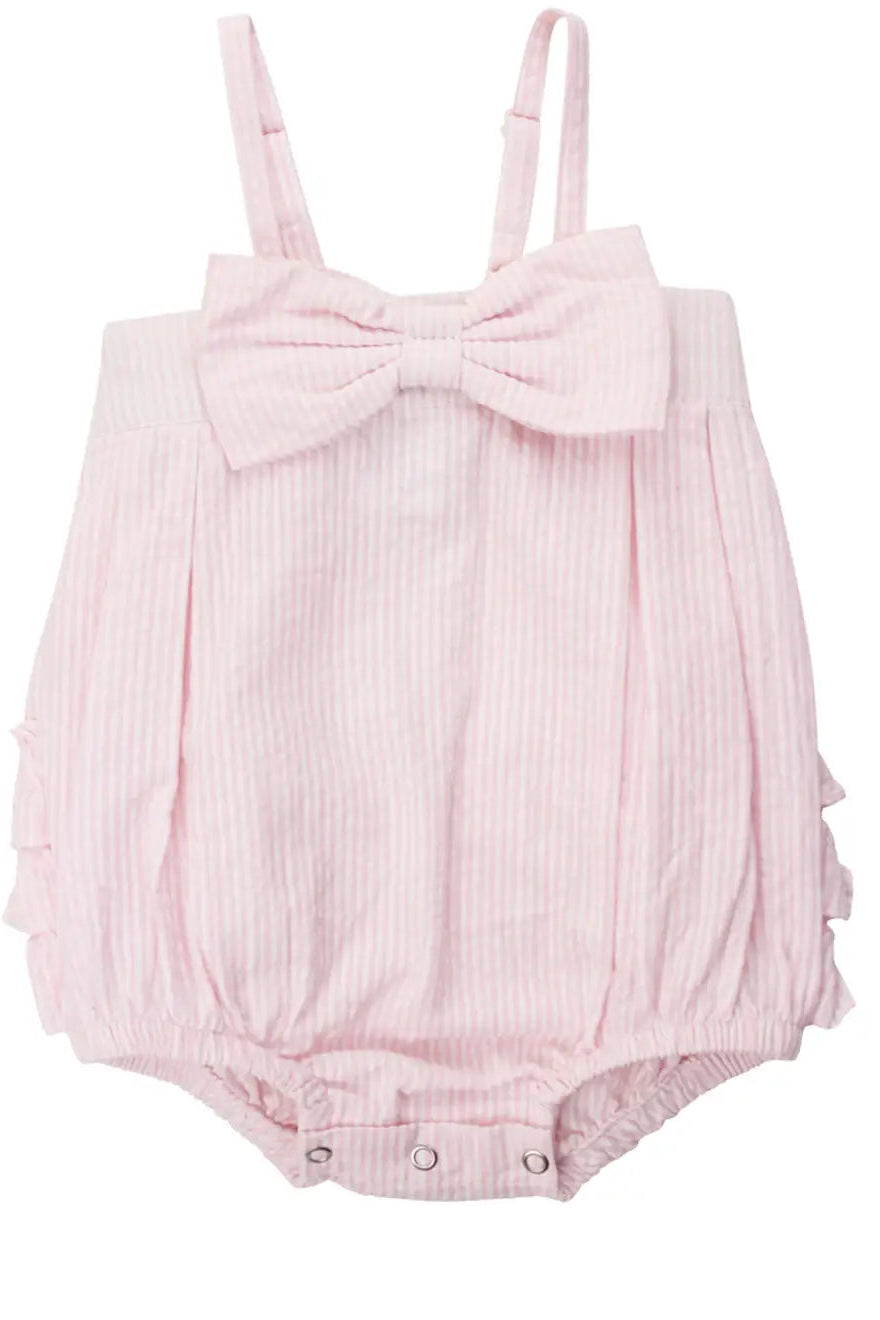 PINK BOW FRONT ROMPER