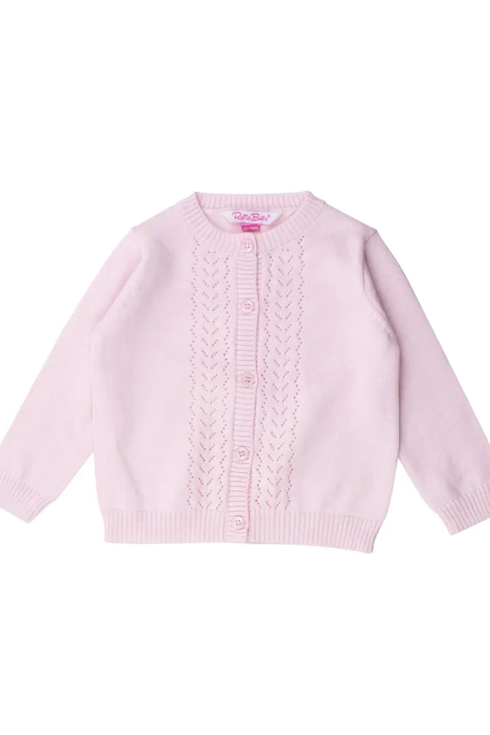 BABY PINK POINTELLE CARDIGAN