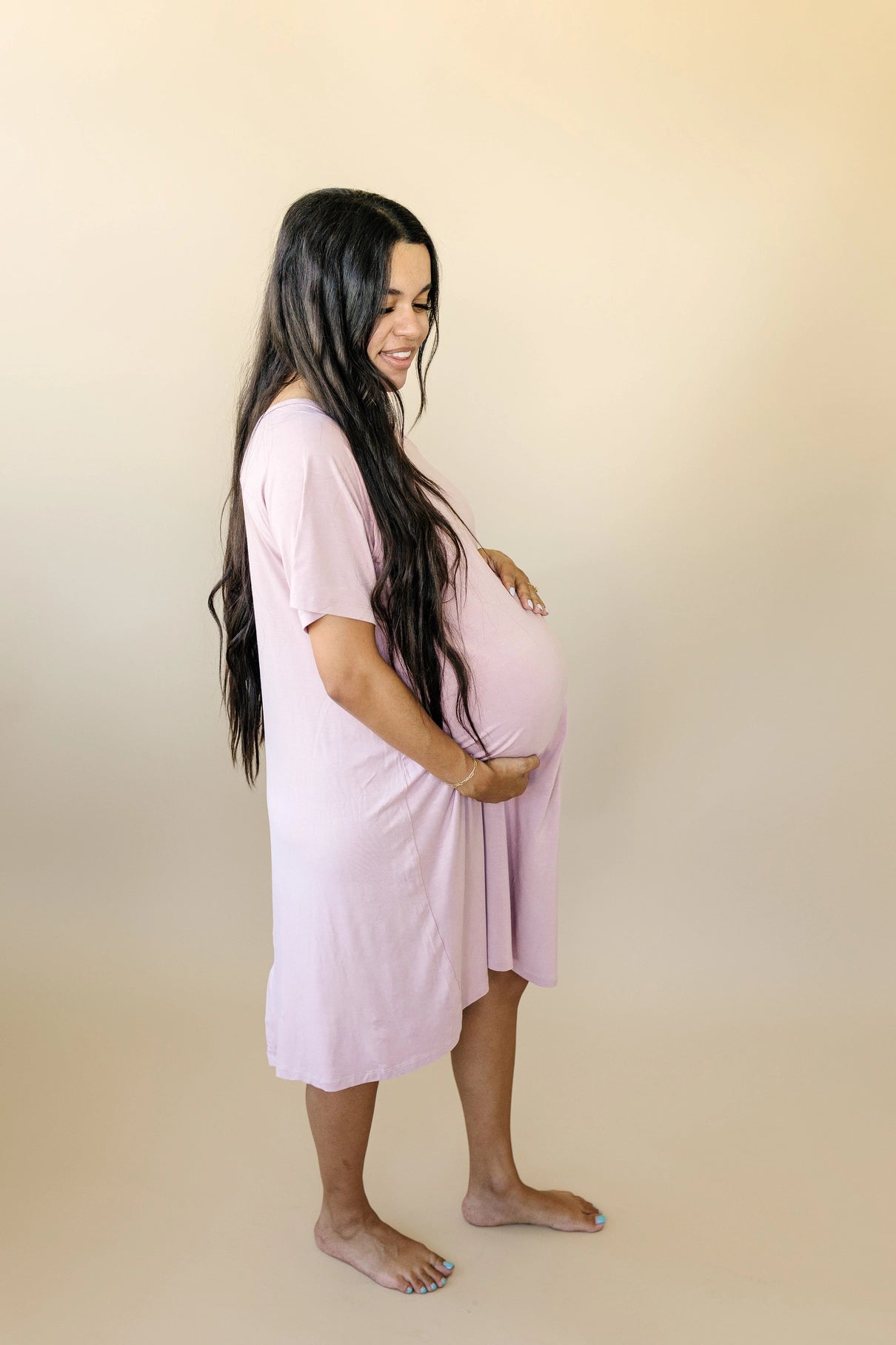 WOMENS PINK LABOR AND DELIVERY BAMBOO GOWN