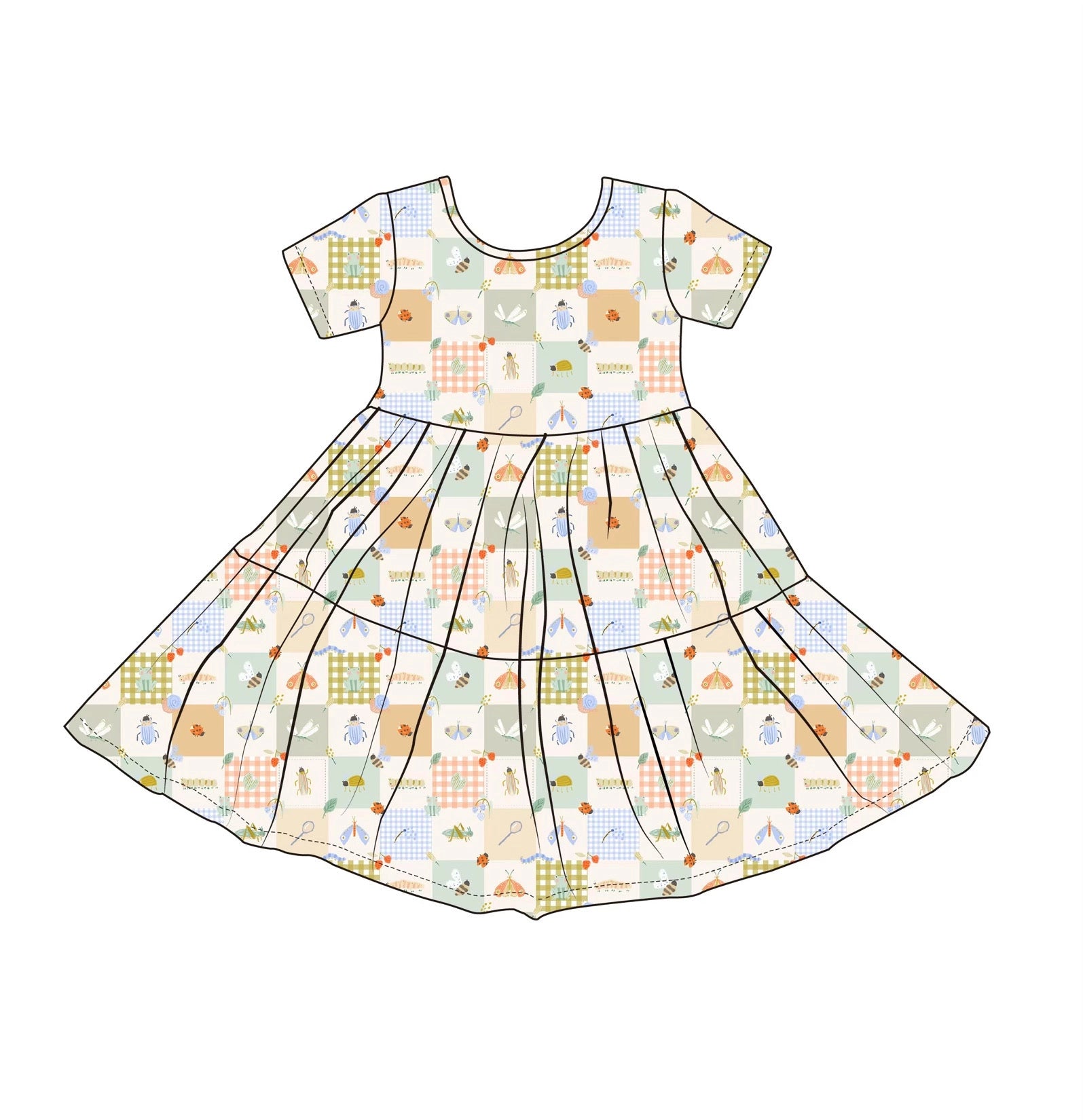 BUGS RIBBED SHORT SLEEVE DRESS