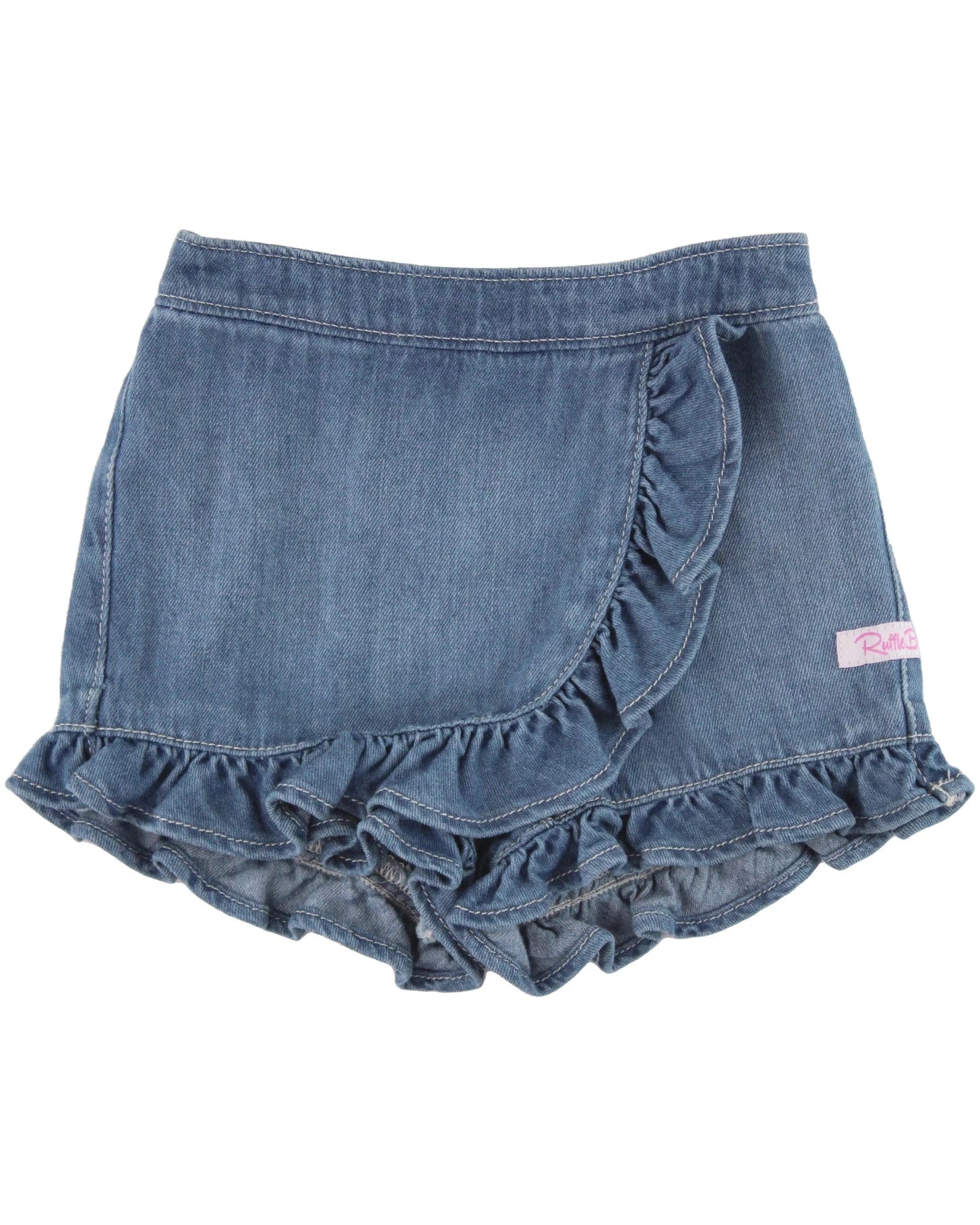 DENIM RUFFLE SKORT