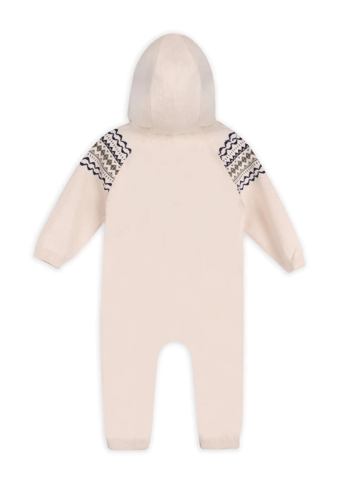 FAIR ISLE JACQUARD KNIT HOODED JUMPSUIT