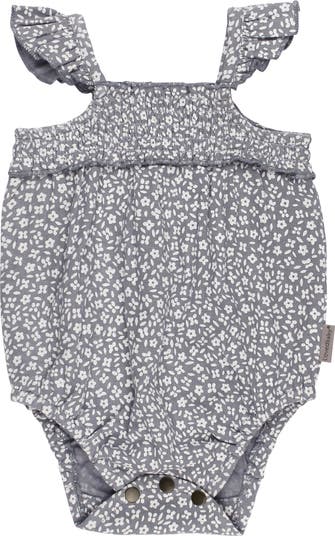 BLUEBERRY FLORAL SLEEVELESS BUBBLE - ORGANIC COTTON MUSLIN