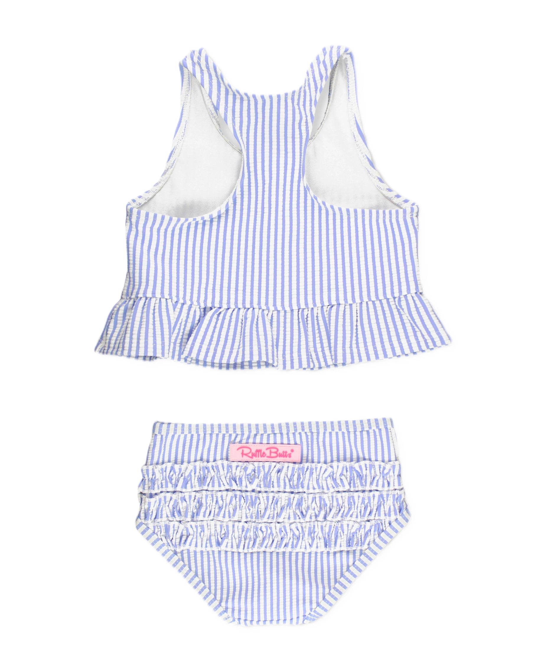 PERIWINKLE SEERSUCKER PEPLUM TANKINI