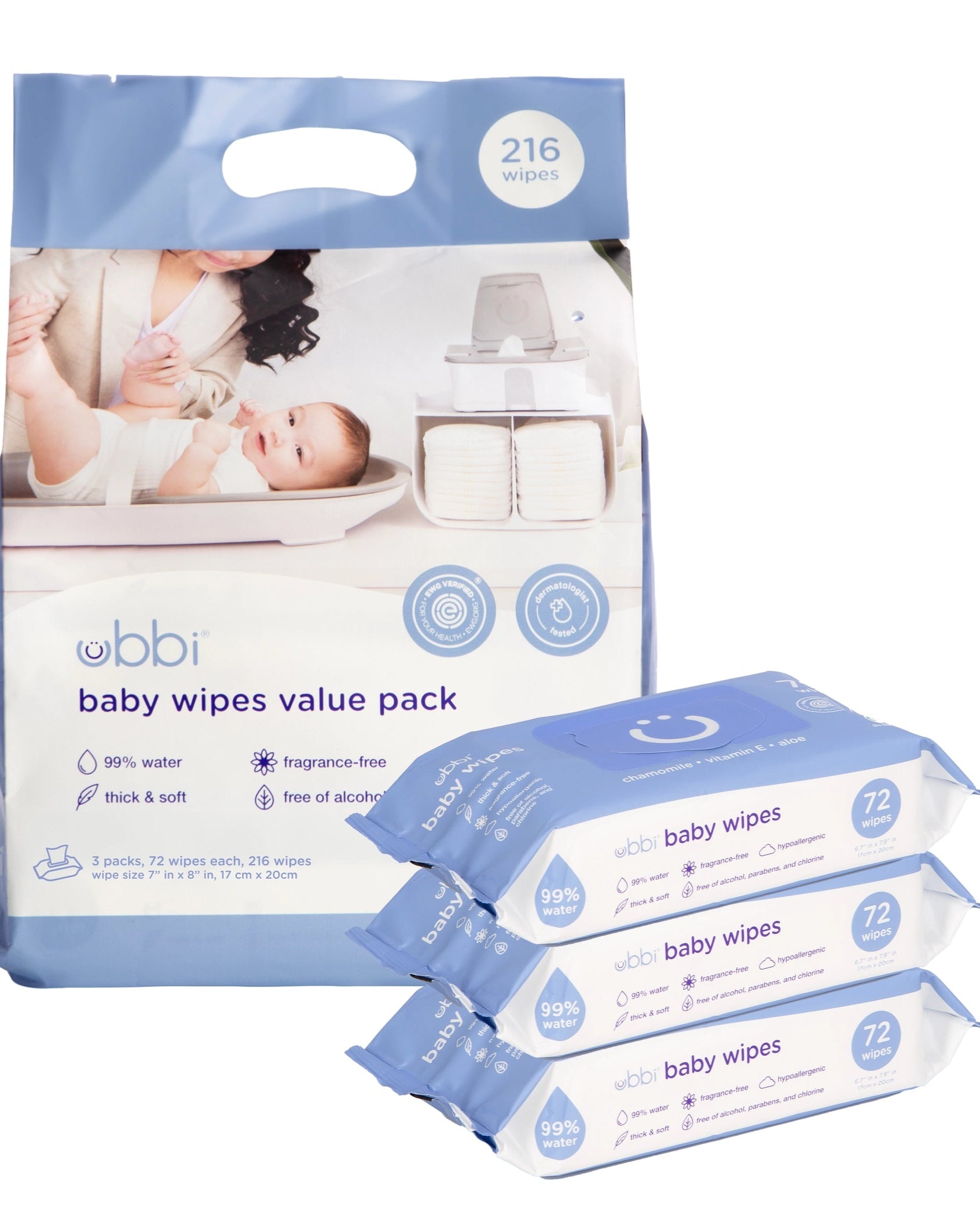 FRAGRANCE FREE WIPES - 3 PACK