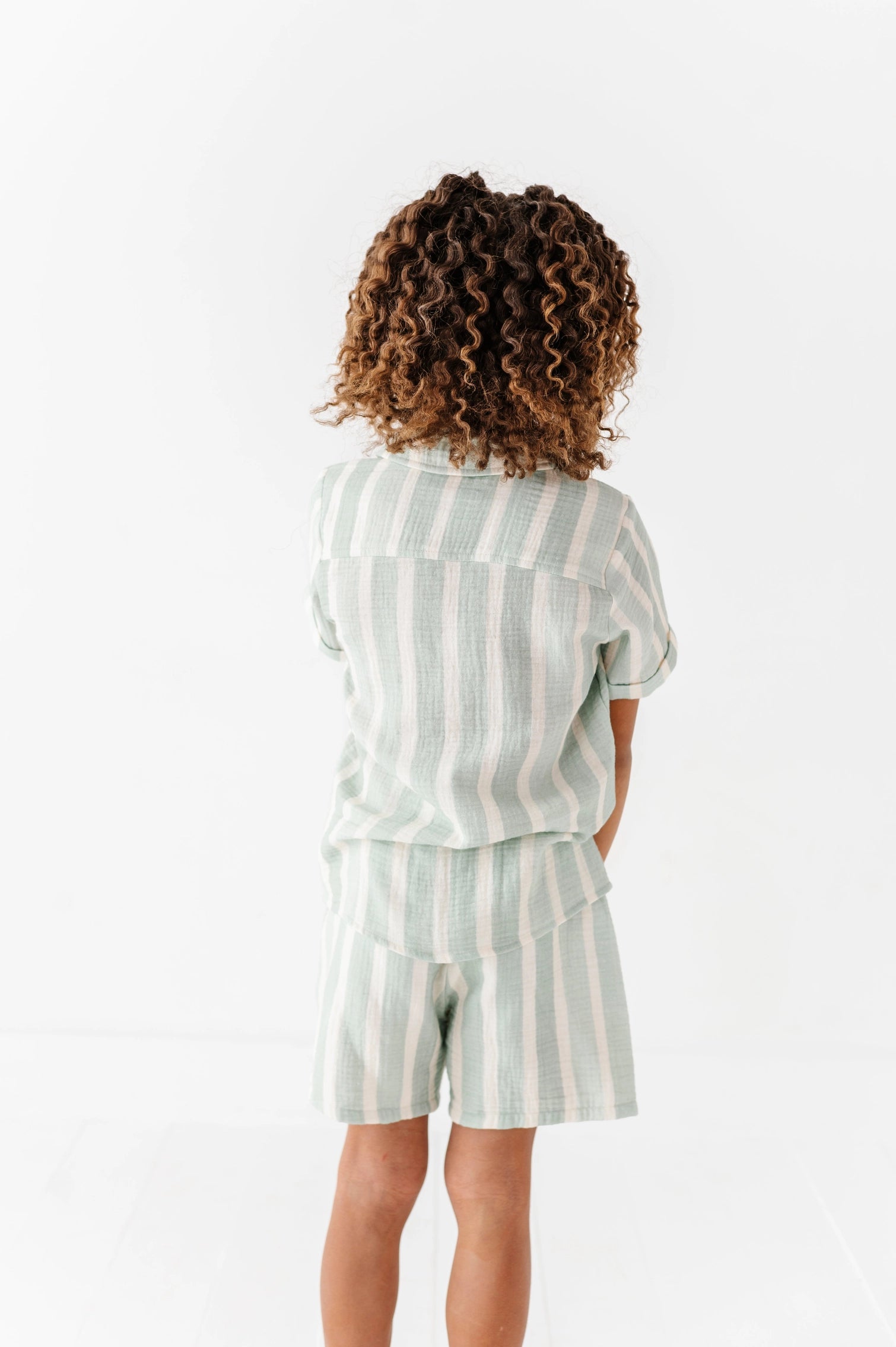 MINT BAY STRIPES LINEN SET