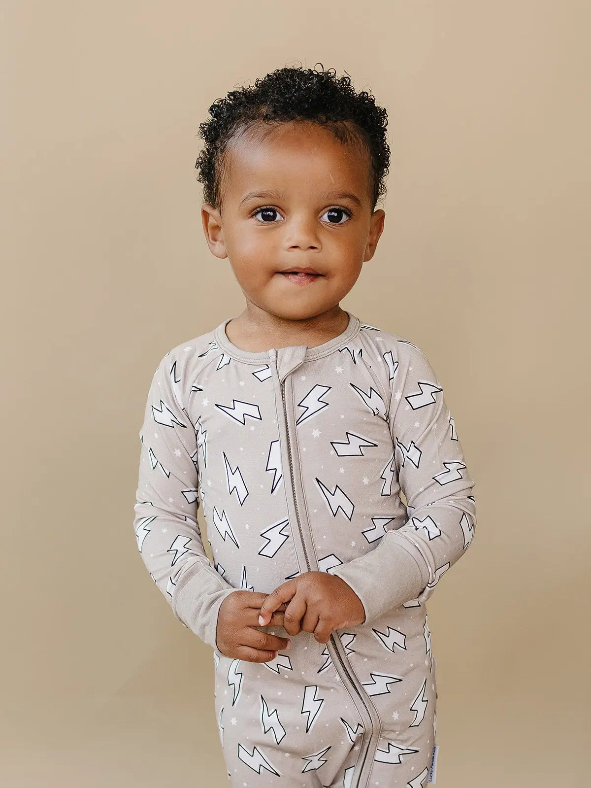 LATTE BOLTS BAMBOO ZIP ROMPER