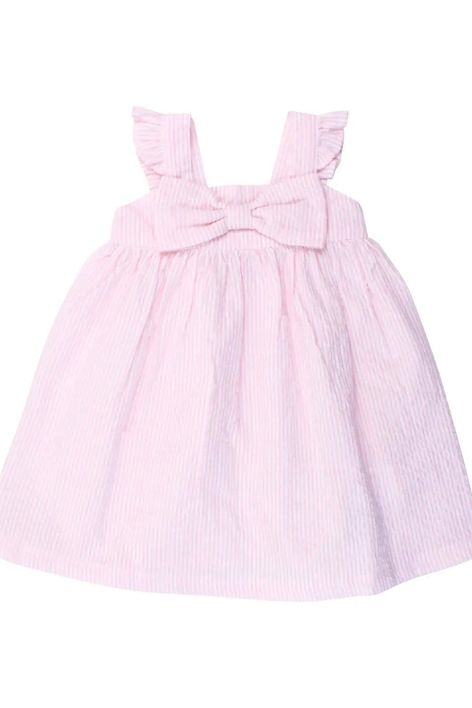 PINK FLUTTER BOW DRESS