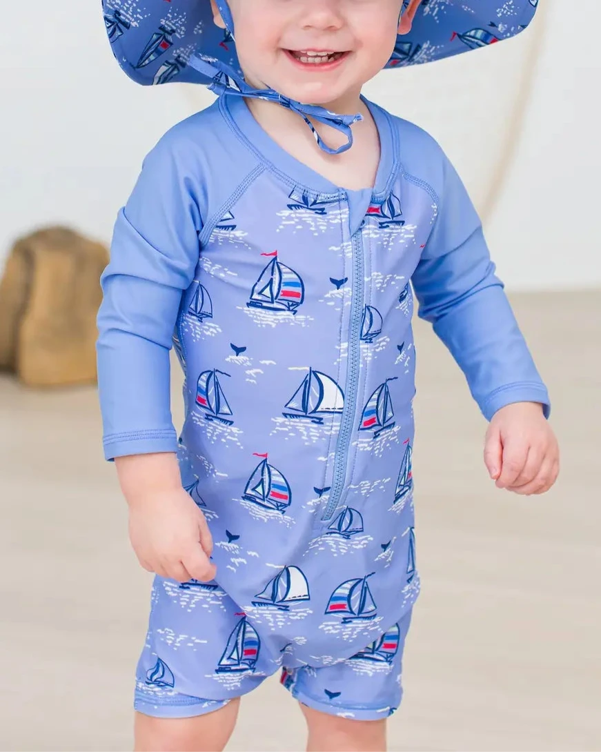 SEAS THE DAY ONE PIECE RASH GUARD