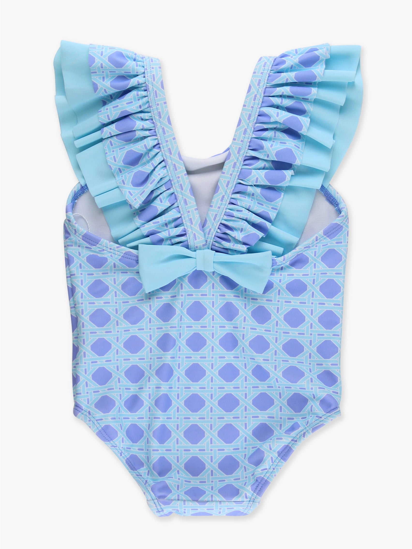 COASTAL CANE BOW V-BACK ONE PIECE SWIMSUIT