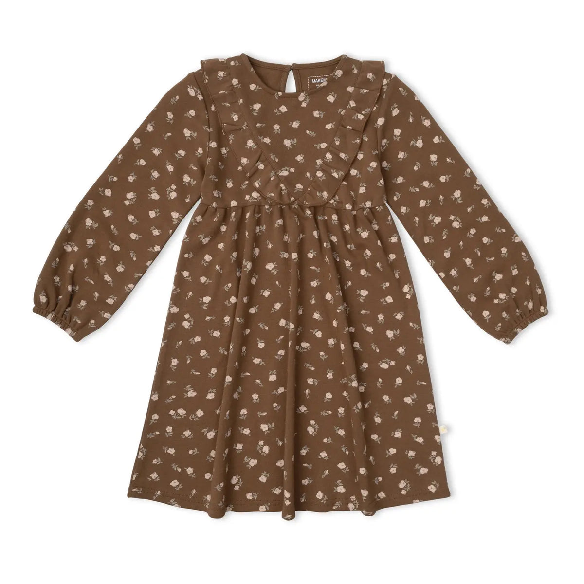 PRIMROSE ORGANIC LONG SLEEVE RUFFLE DRESS