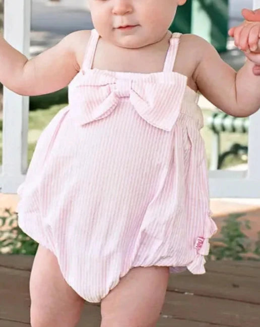 PINK BOW FRONT ROMPER