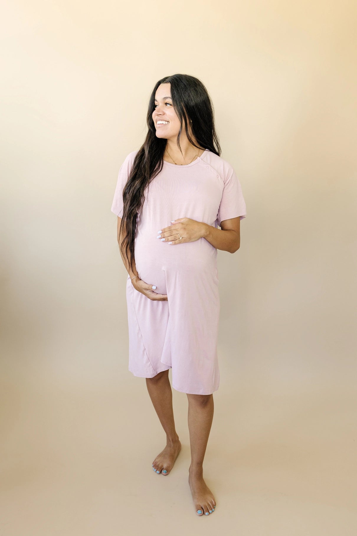 WOMENS PINK LABOR AND DELIVERY BAMBOO GOWN