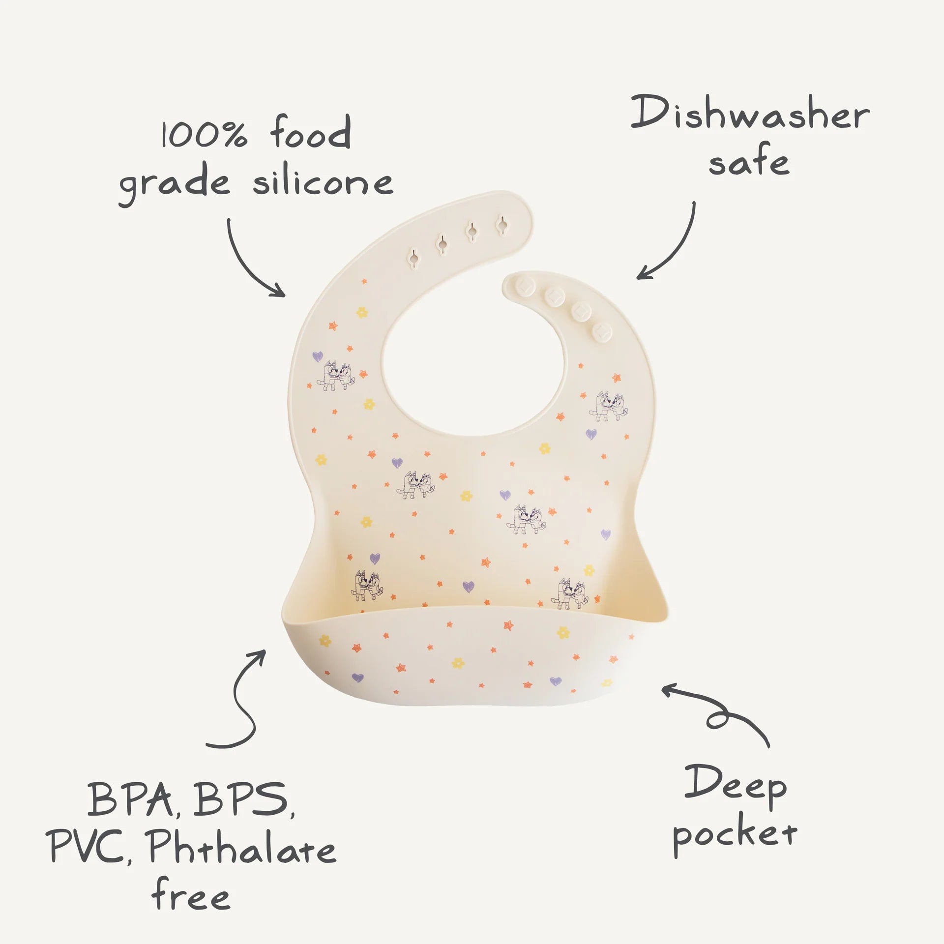 BLUEY X MUSHIE SILICONE BABY BIB