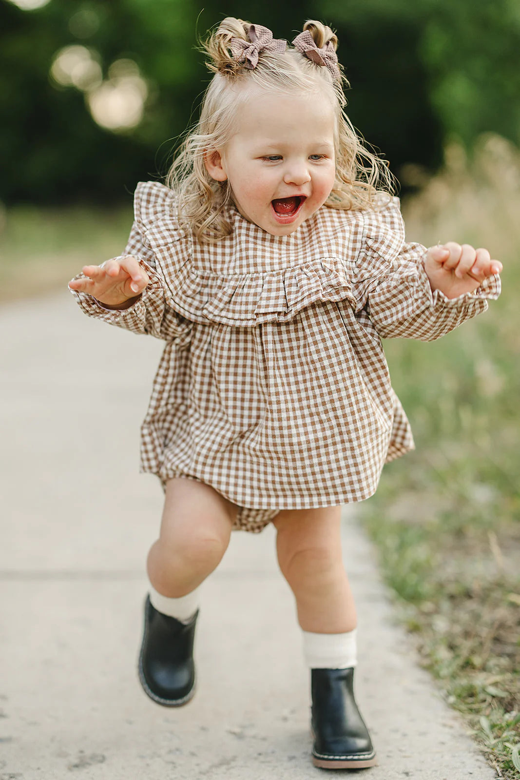 GINGHAM RUFFLE BLOOMER SET
