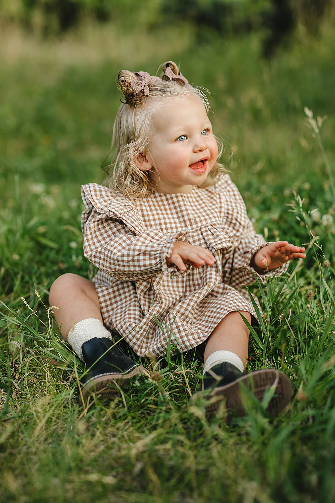GINGHAM RUFFLE BLOOMER SET