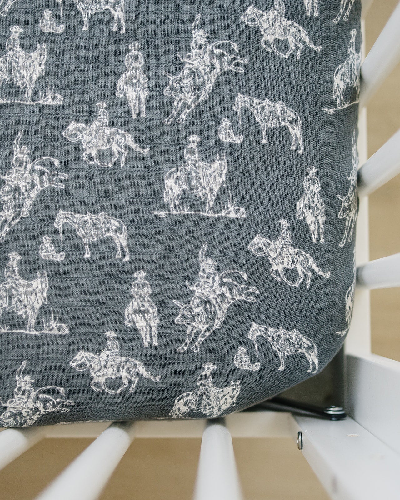 WILD WEST MUSLIN CRIB SHEET