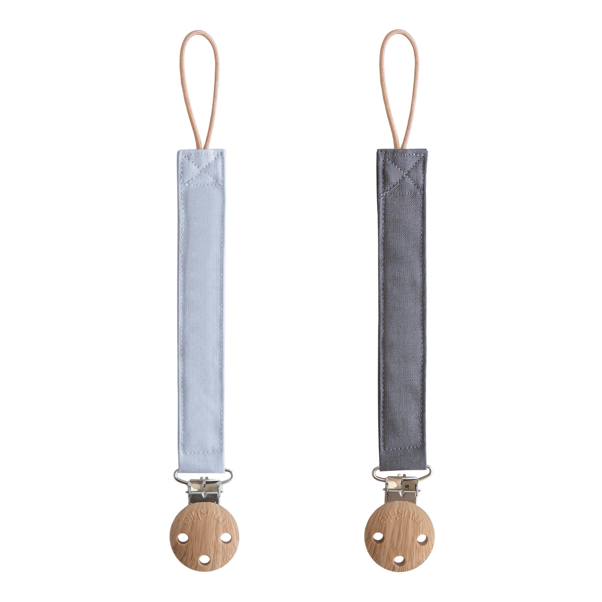 LINEN PACIFIER CLIP - 2 PACK