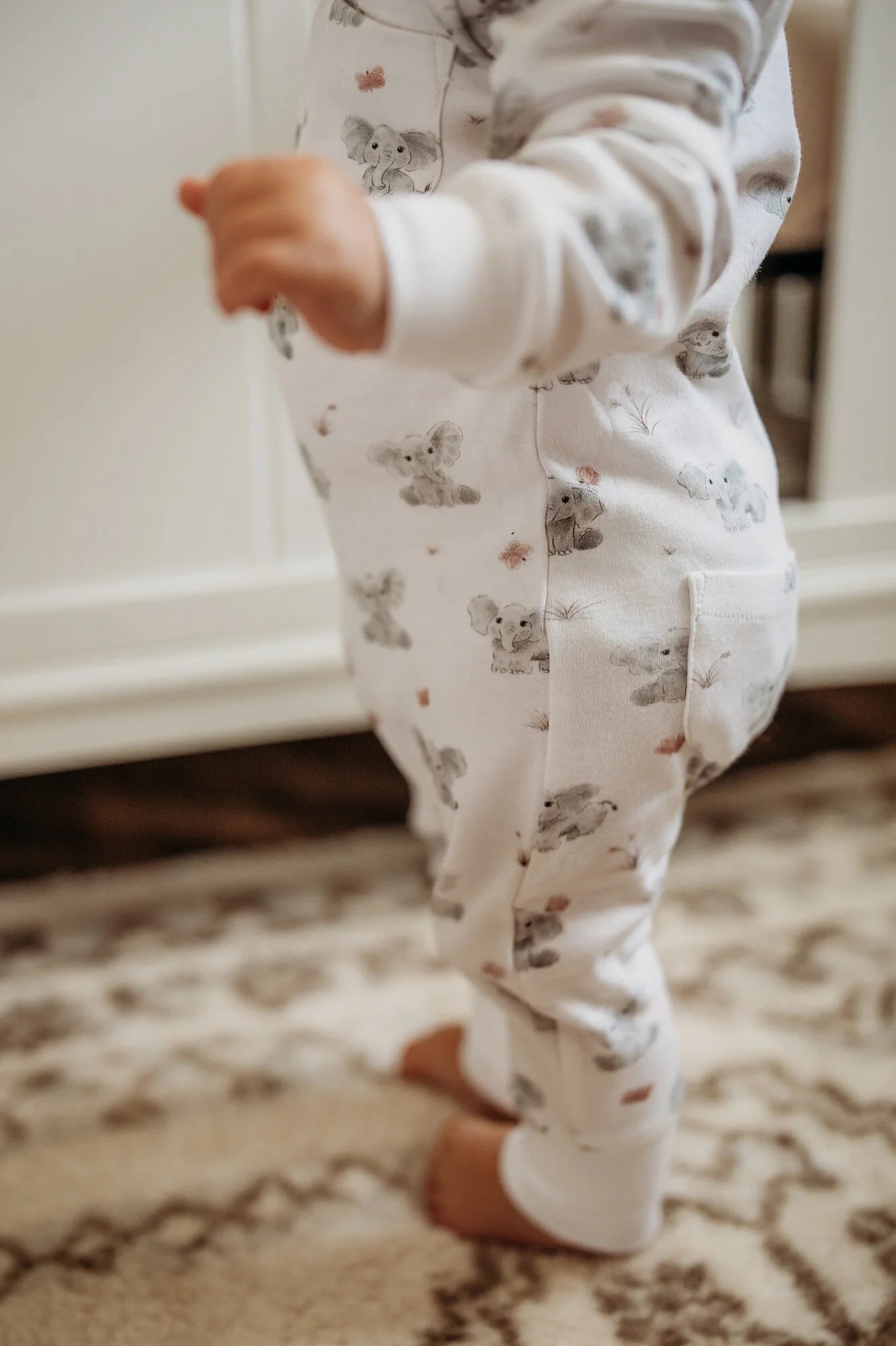 BABY ELEPHANT FOOTLESS ROMPER