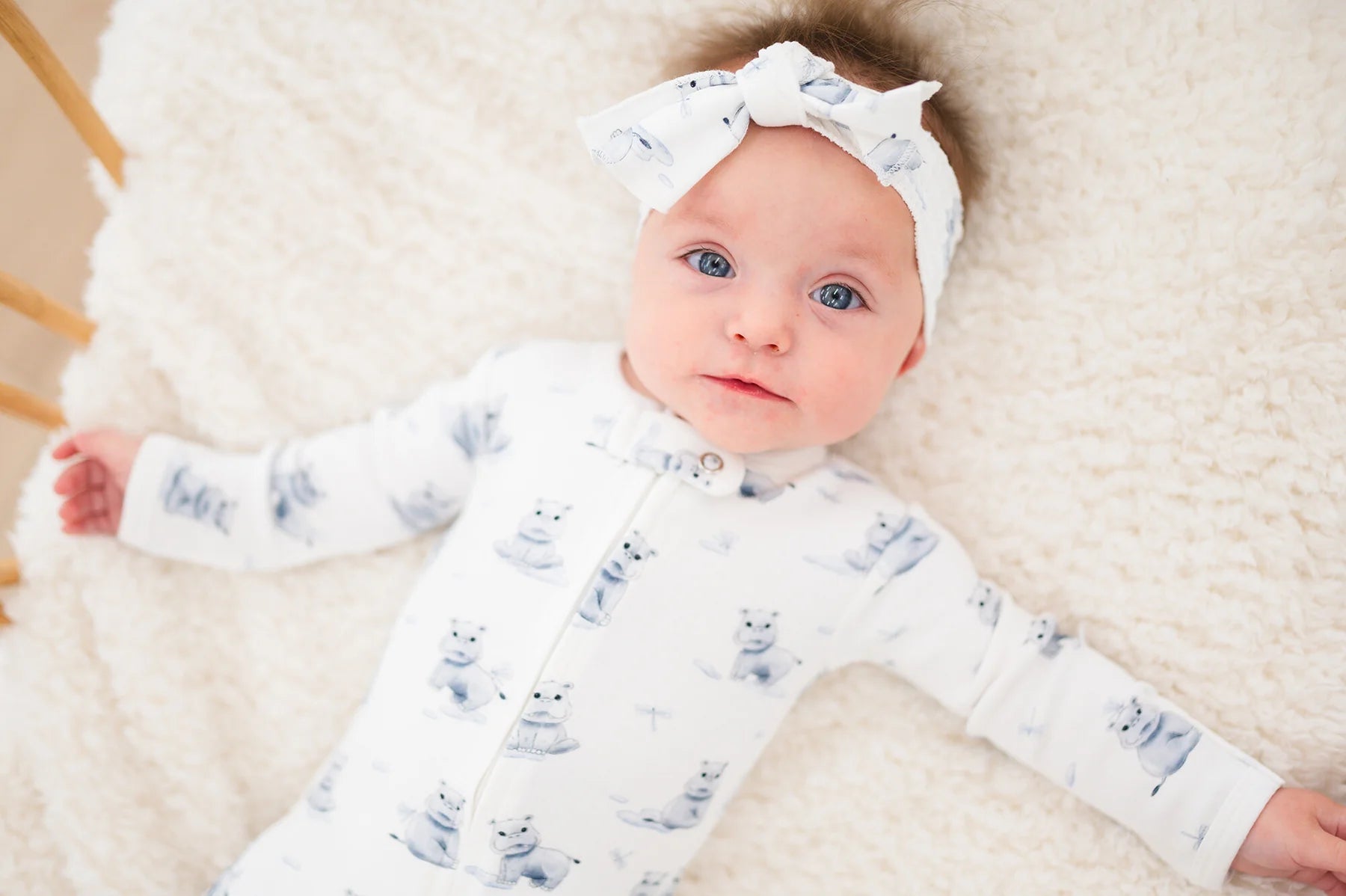 BABY HIPPO ONESIE - ORGANIC COTTON