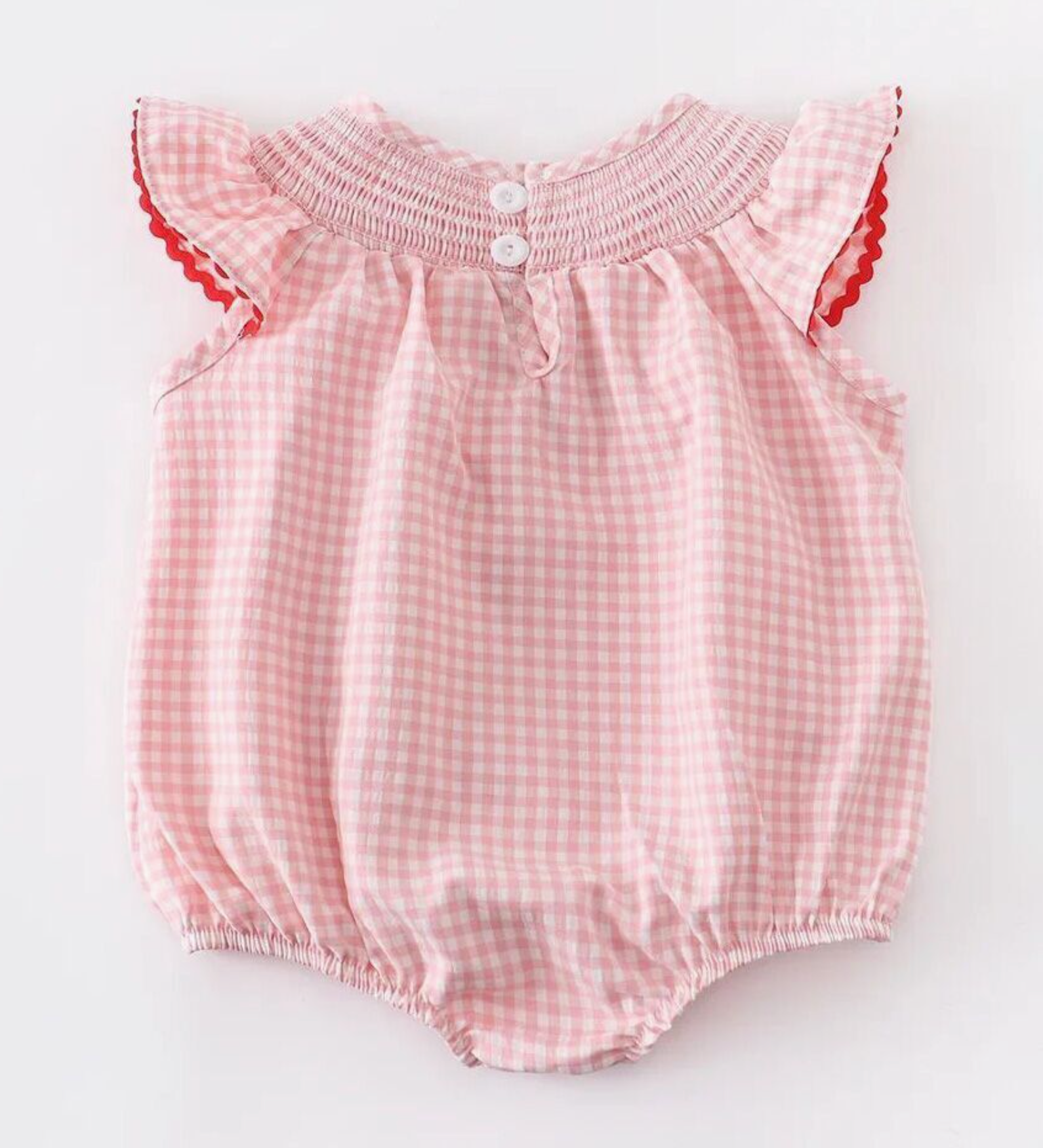 STRAWBERRY FIELDS PLAID ROMPER