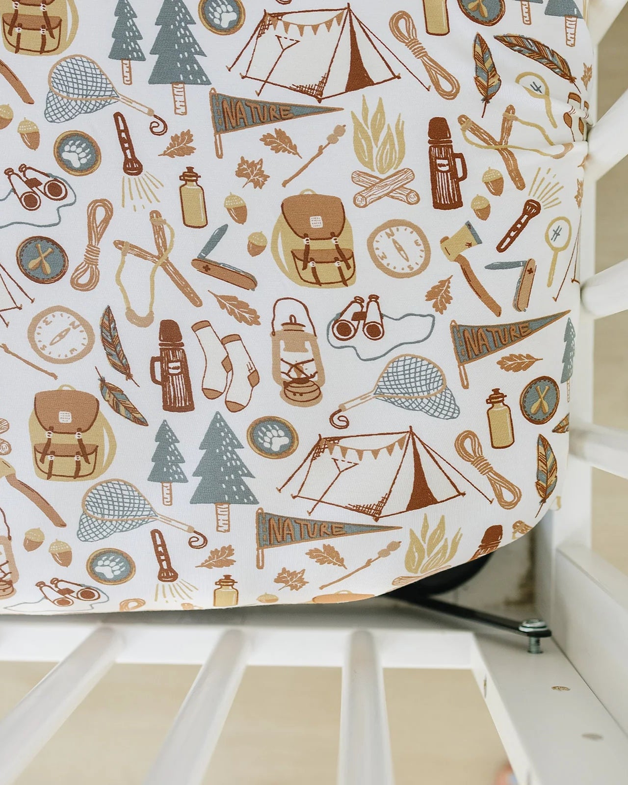 CAMPING TRIP BAMBOO CRIB SHEET