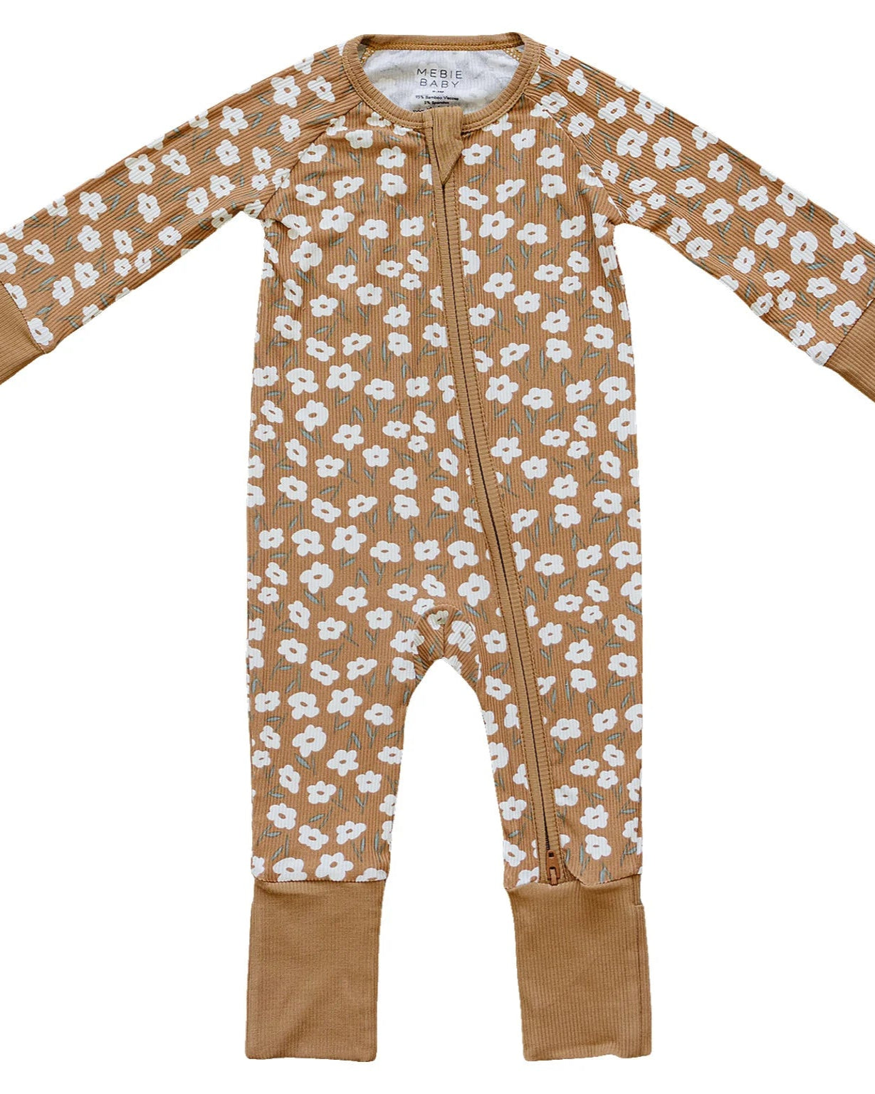 MUSTARD FLORAL ONESIE - BAMBOO