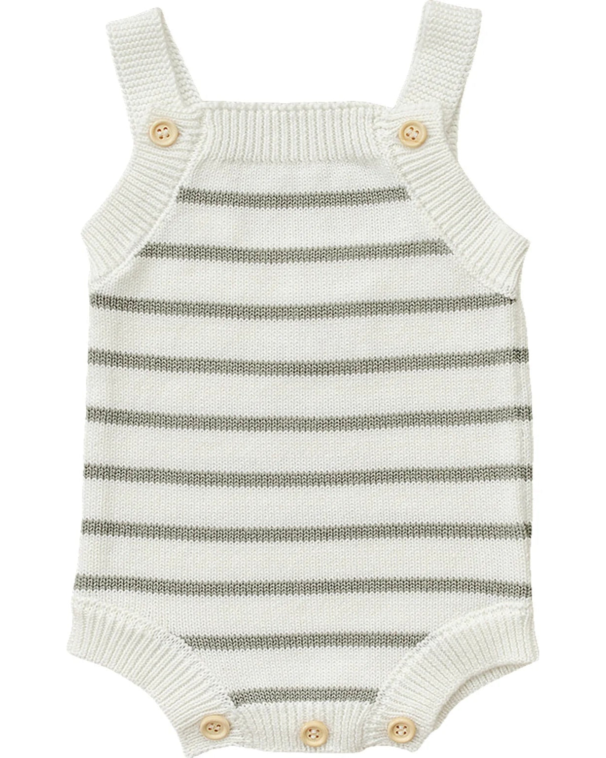 SAGE STRIPE KNIT BUBBLE ROMPER