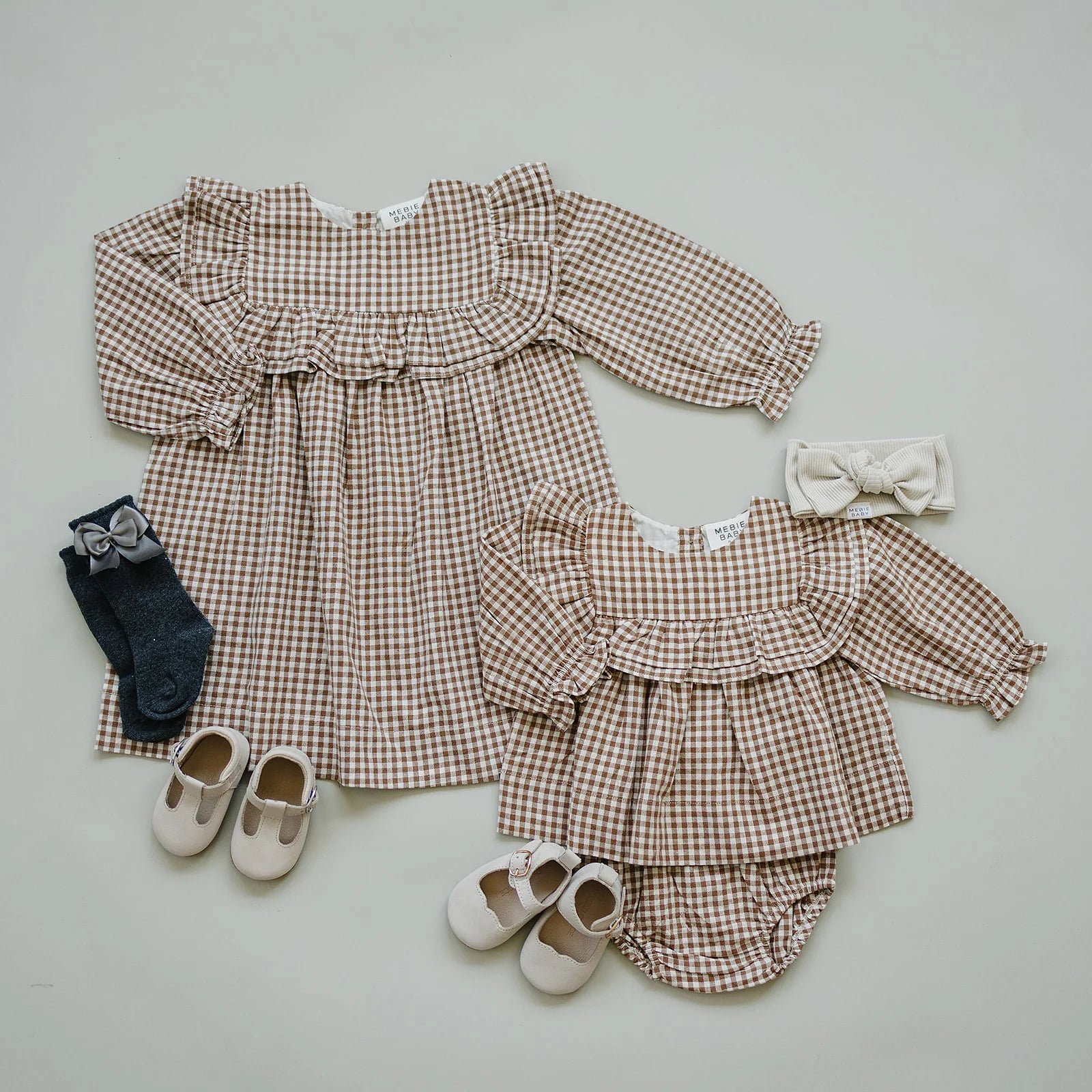 GINGHAM RUFFLE DRESS