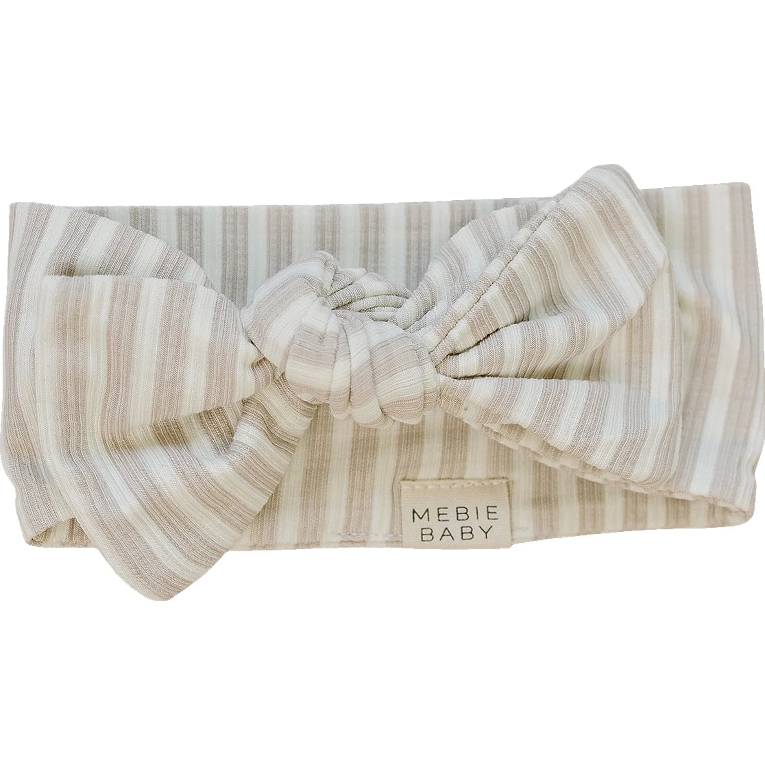 TAUPE STRIPE BAMBOO HEAD WRAP