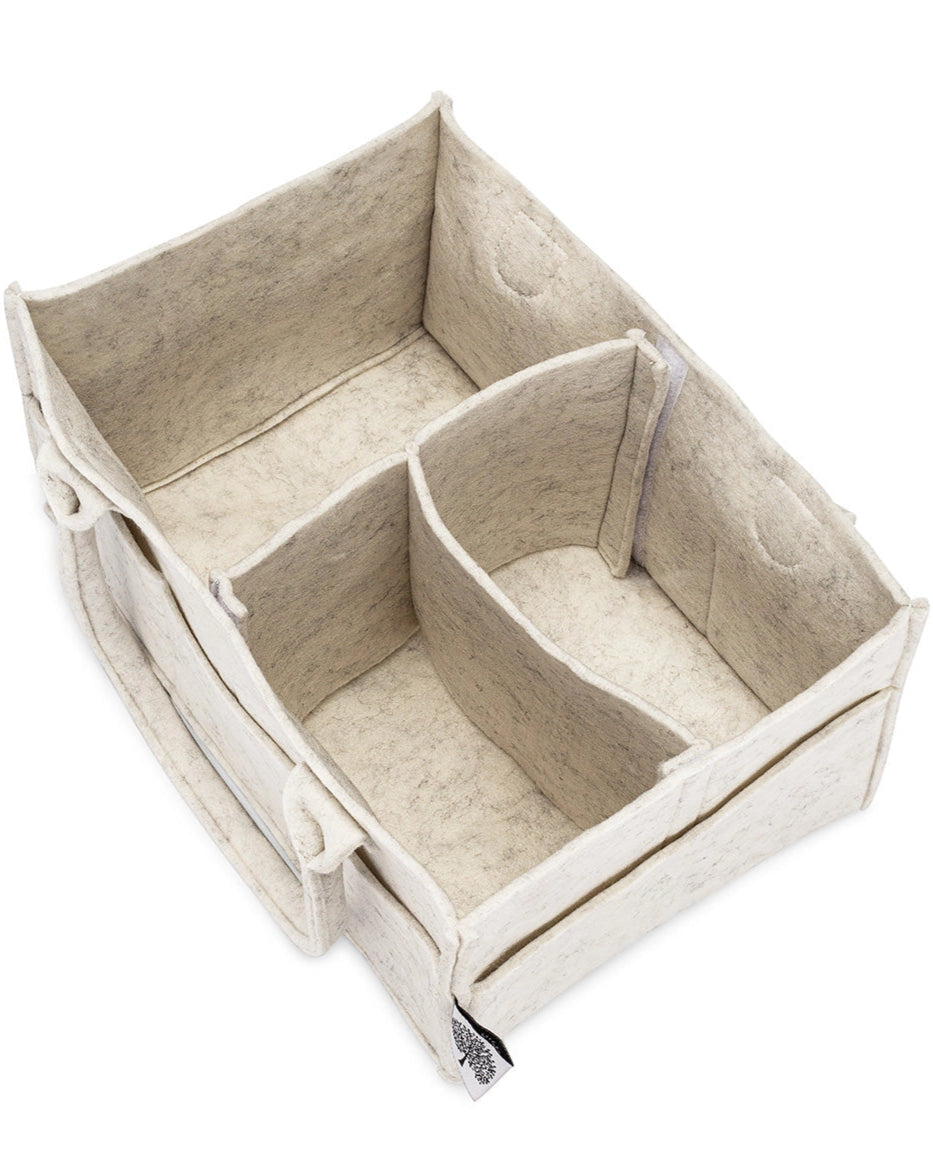 HEATHER WHITE DIAPER CADDY
