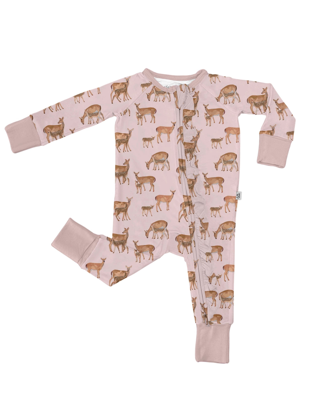 DOES + FAWNS CONVERTIBLE ZIP ONESIE