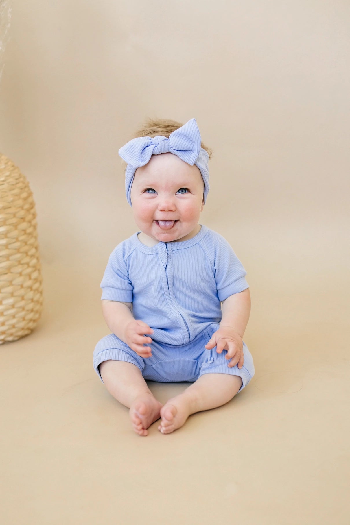 HUCKLEBERRY SHORTY ROMPER - BAMBOO
