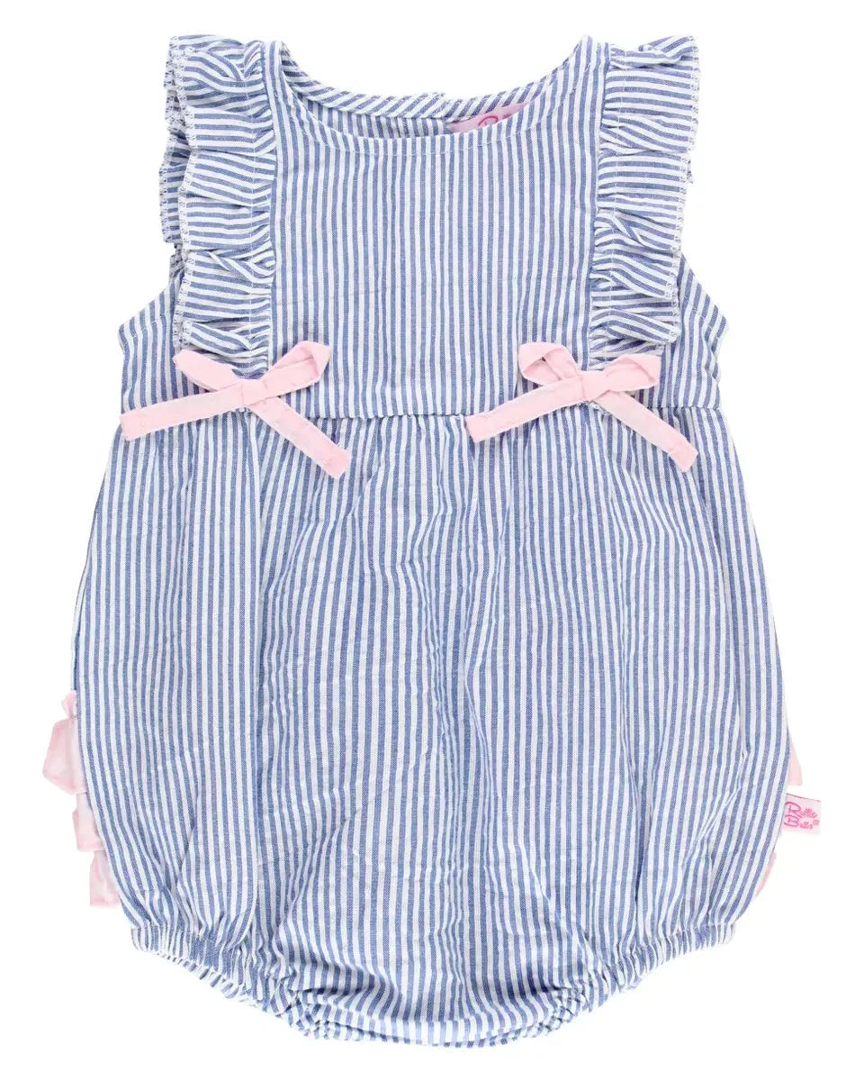 BLUE PINAFORE RUFFLE BUBBLE