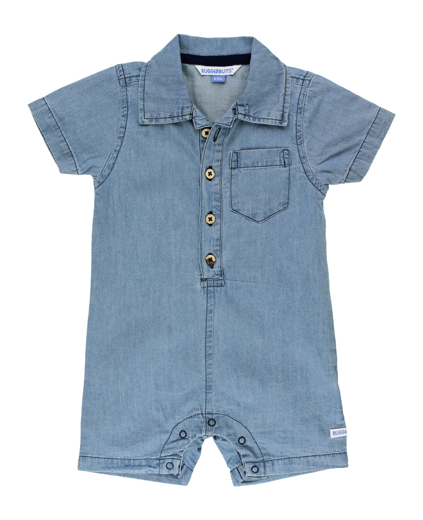 LIGHT WASH DENIM ROMPER