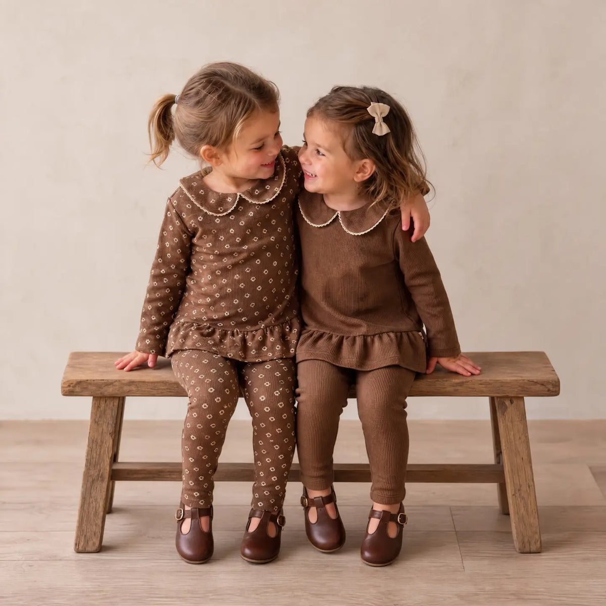 CHESTNUT BLOOM ORGANIC COLLAR PEPLUM TOP