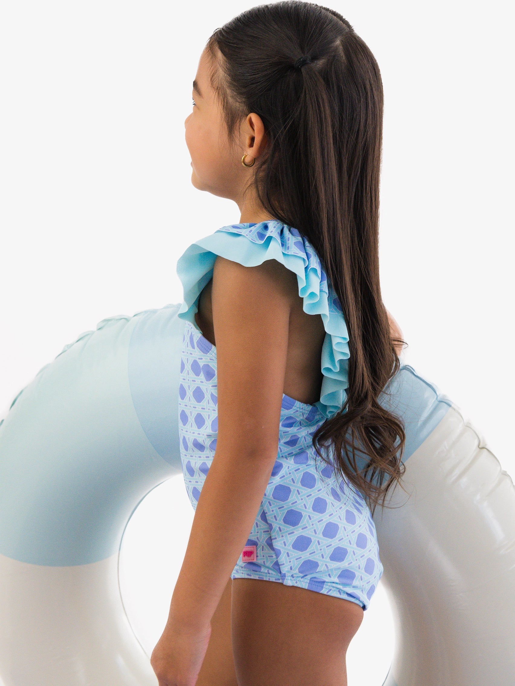 COASTAL CANE BOW V-BACK ONE PIECE SWIMSUIT