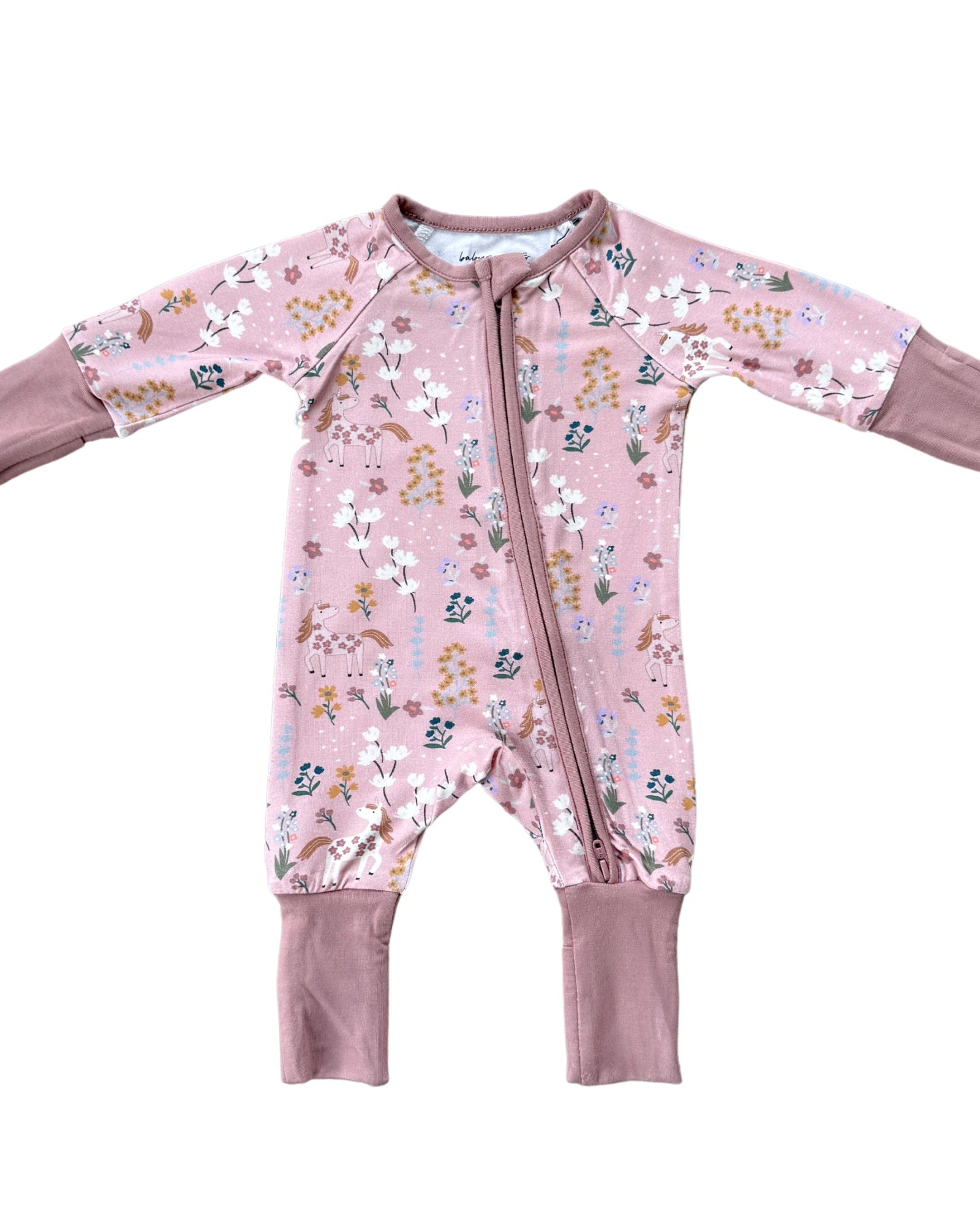 ZIP BAMBOO ROMPER - UNICORN