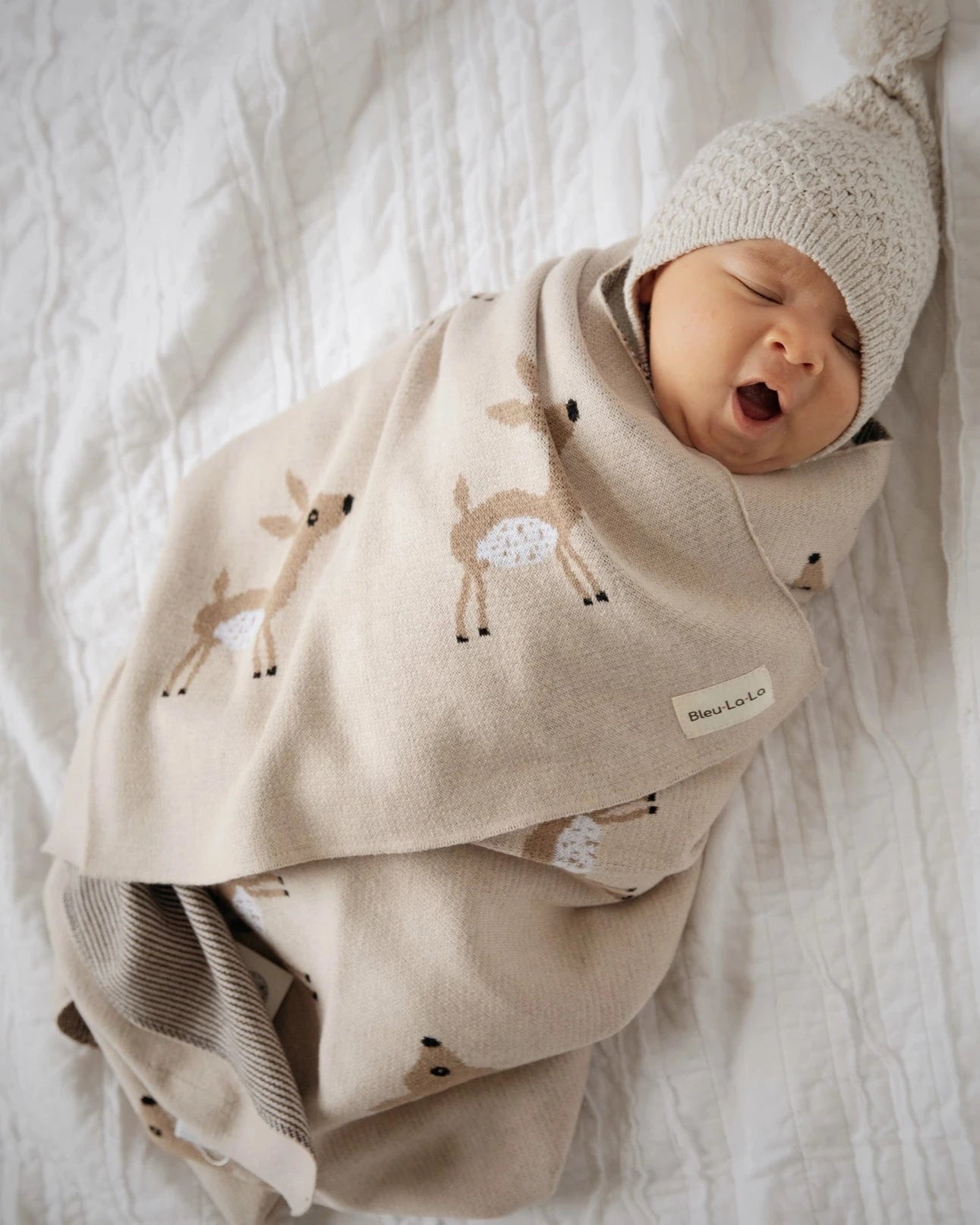 TAUPE DEER - 100% COTTON SWADDLE BLANKET