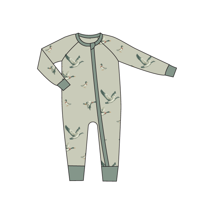 DUCK DUCK GOOSE BAMBOO ONESIE