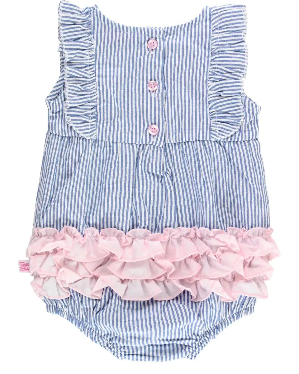BLUE PINAFORE RUFFLE BUBBLE