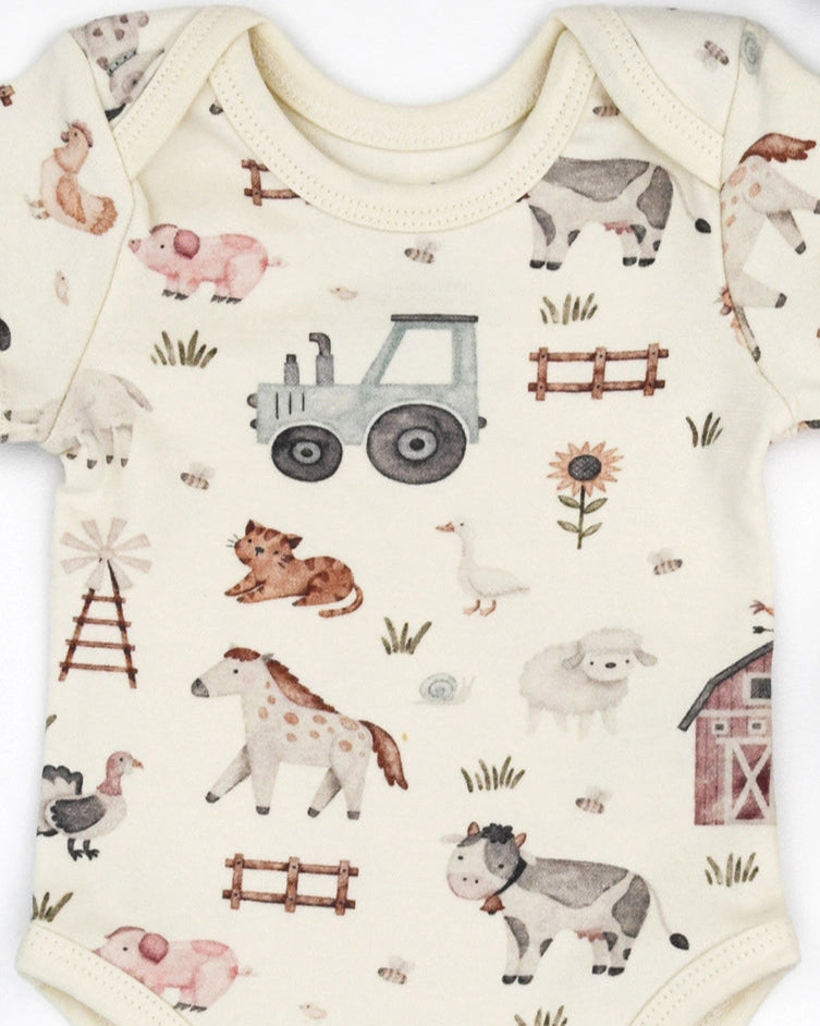 FALL FARMIN SHORT SLEEVE ONESIE