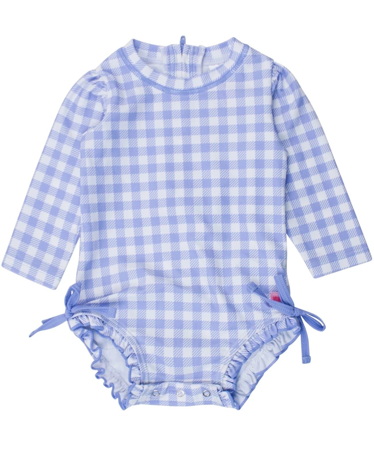 BLUE GINGHAM ONE PIECE RASH GUARD