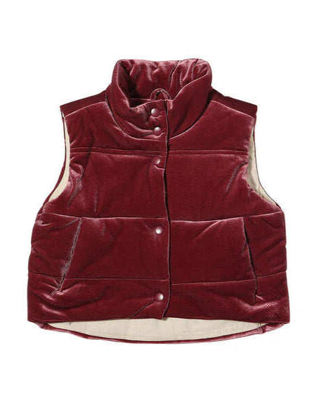 PARKER VELVET VEST - CRANBERRY