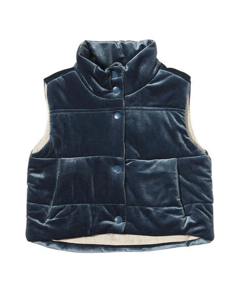 PARKER VELVET VEST - TEAL