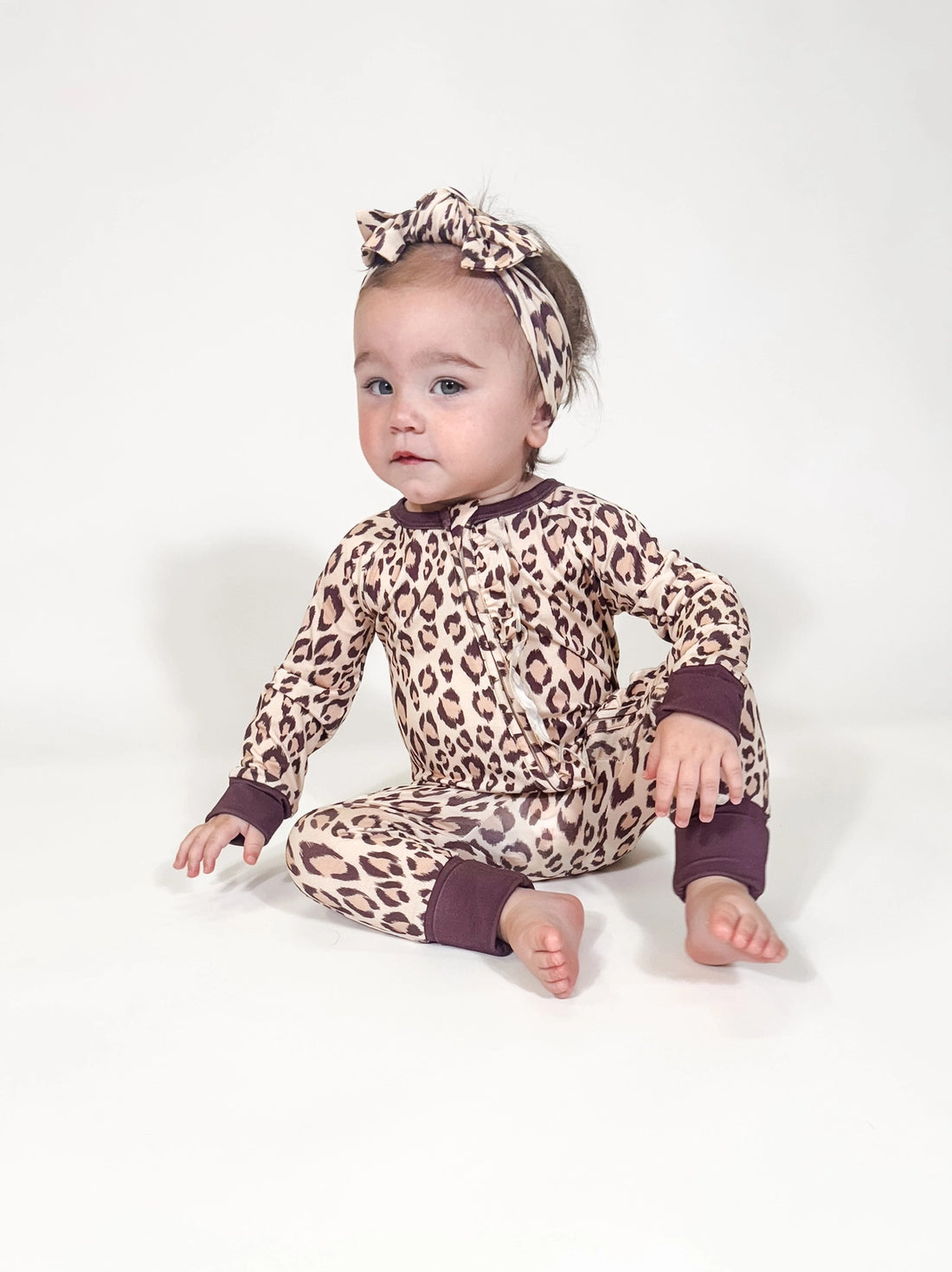 CLASSIC LEOPARD CONVERTIBLE ZIP ONESIE