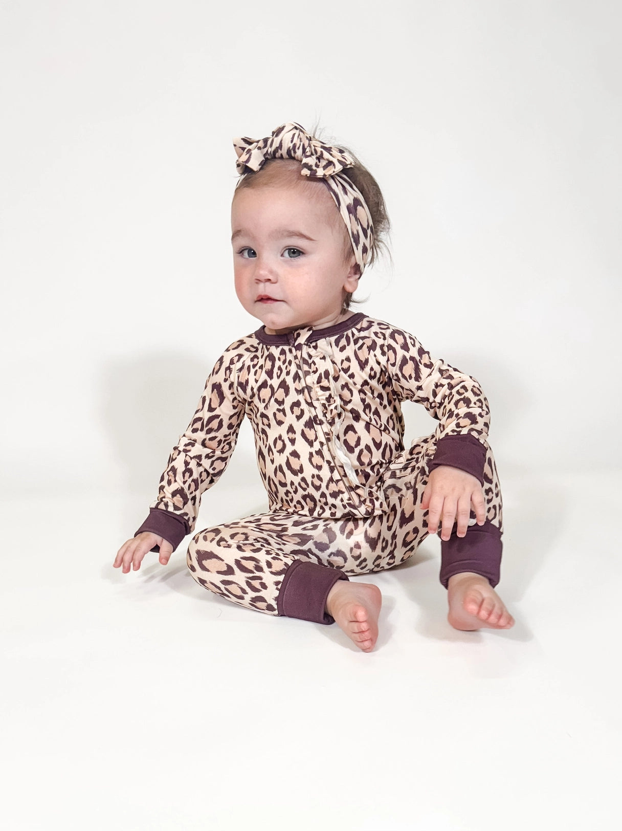 CLASSIC LEOPARD CONVERTIBLE ZIP ONESIE